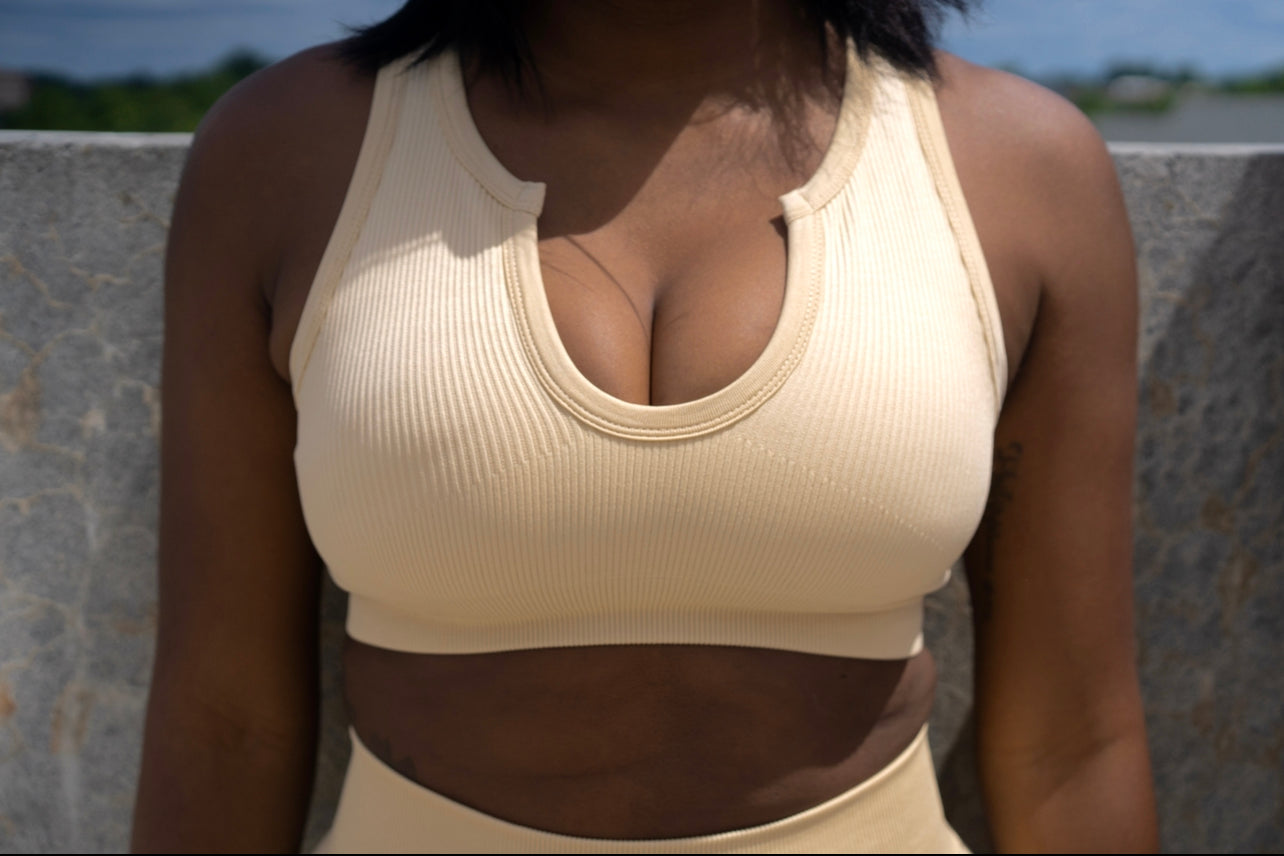 Crème Brûlée Ribbed Short Set