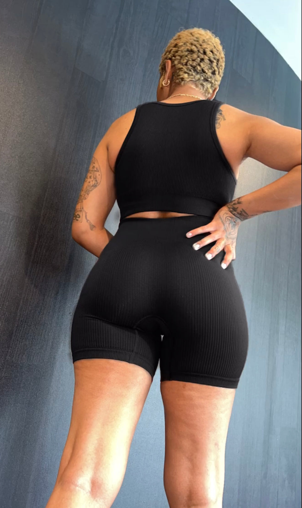 Onyx Ribbed Short Set